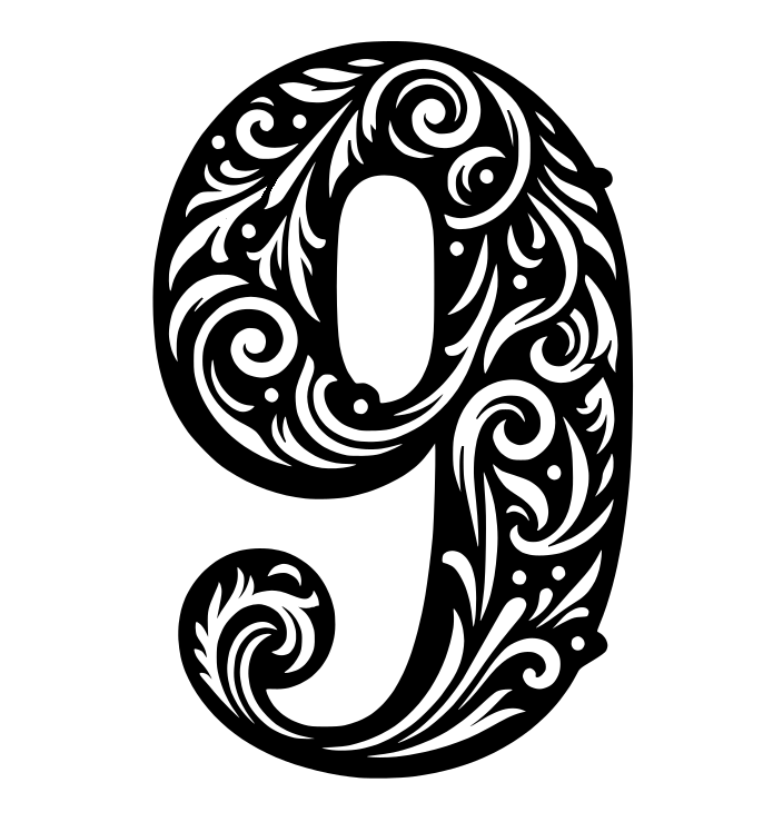 Ornamental number 6 or 9 (4)