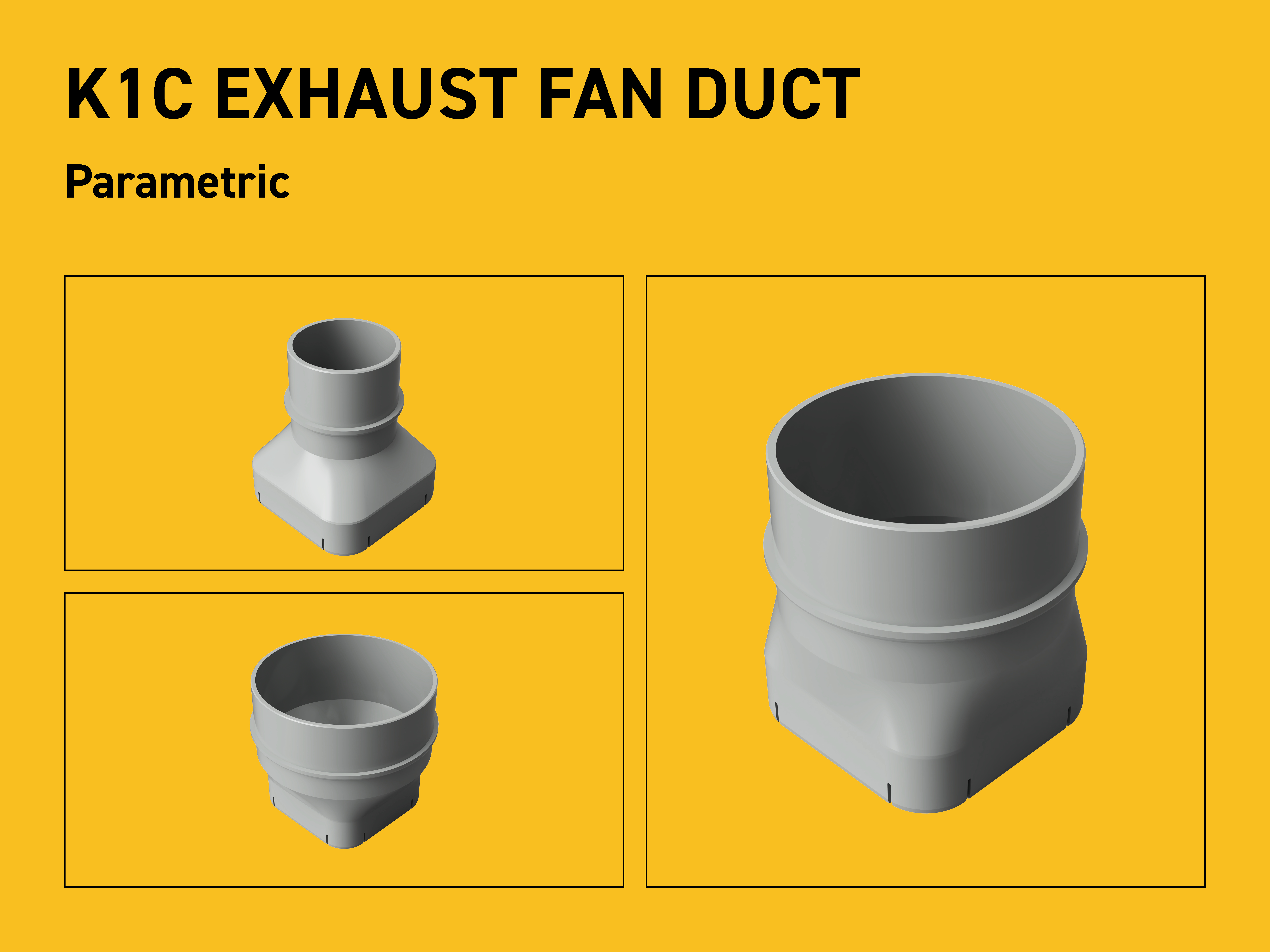 Creality K1C Exhaust Fan Duct Parametric