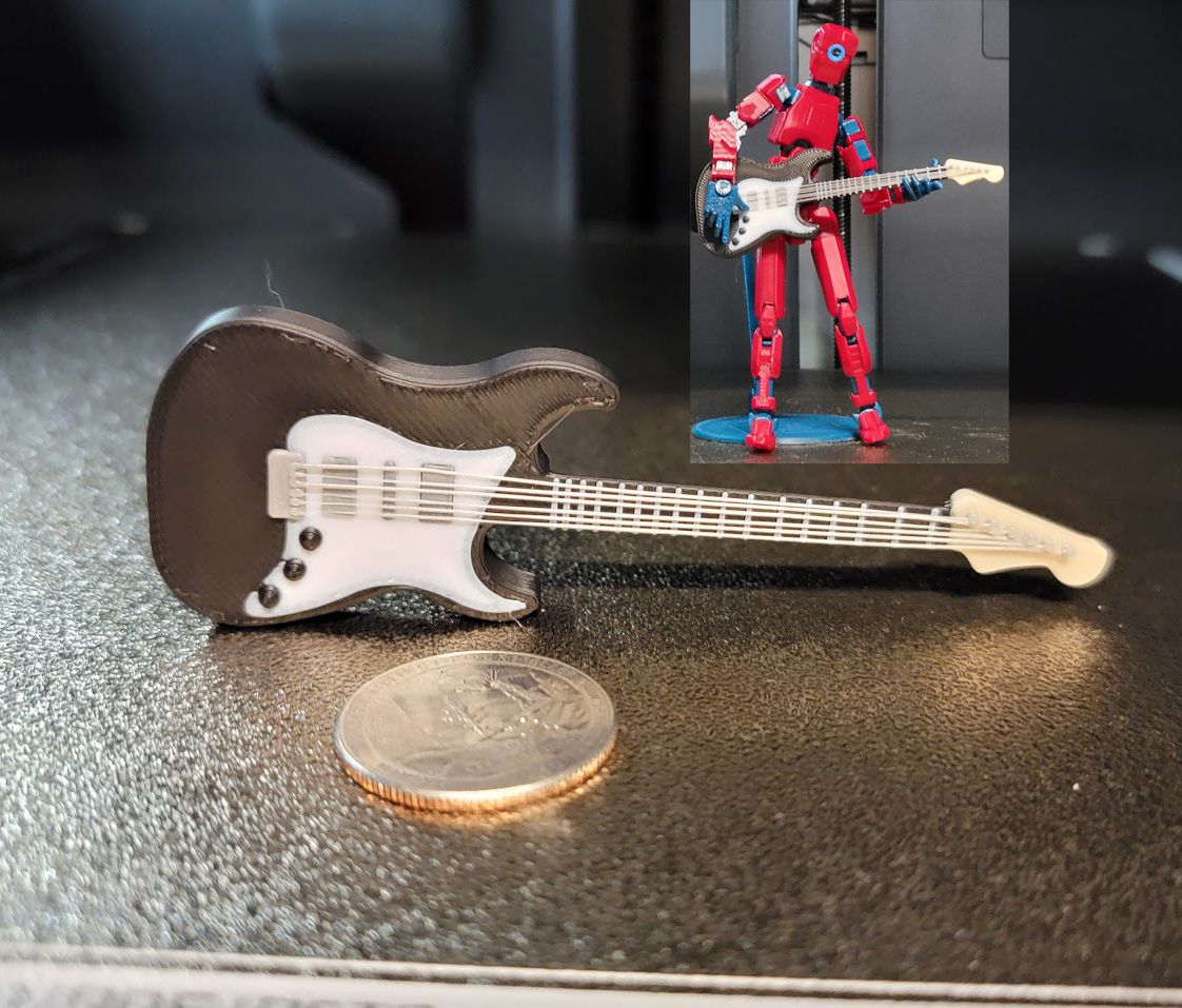 Electric Guitar With Strings Print in Place