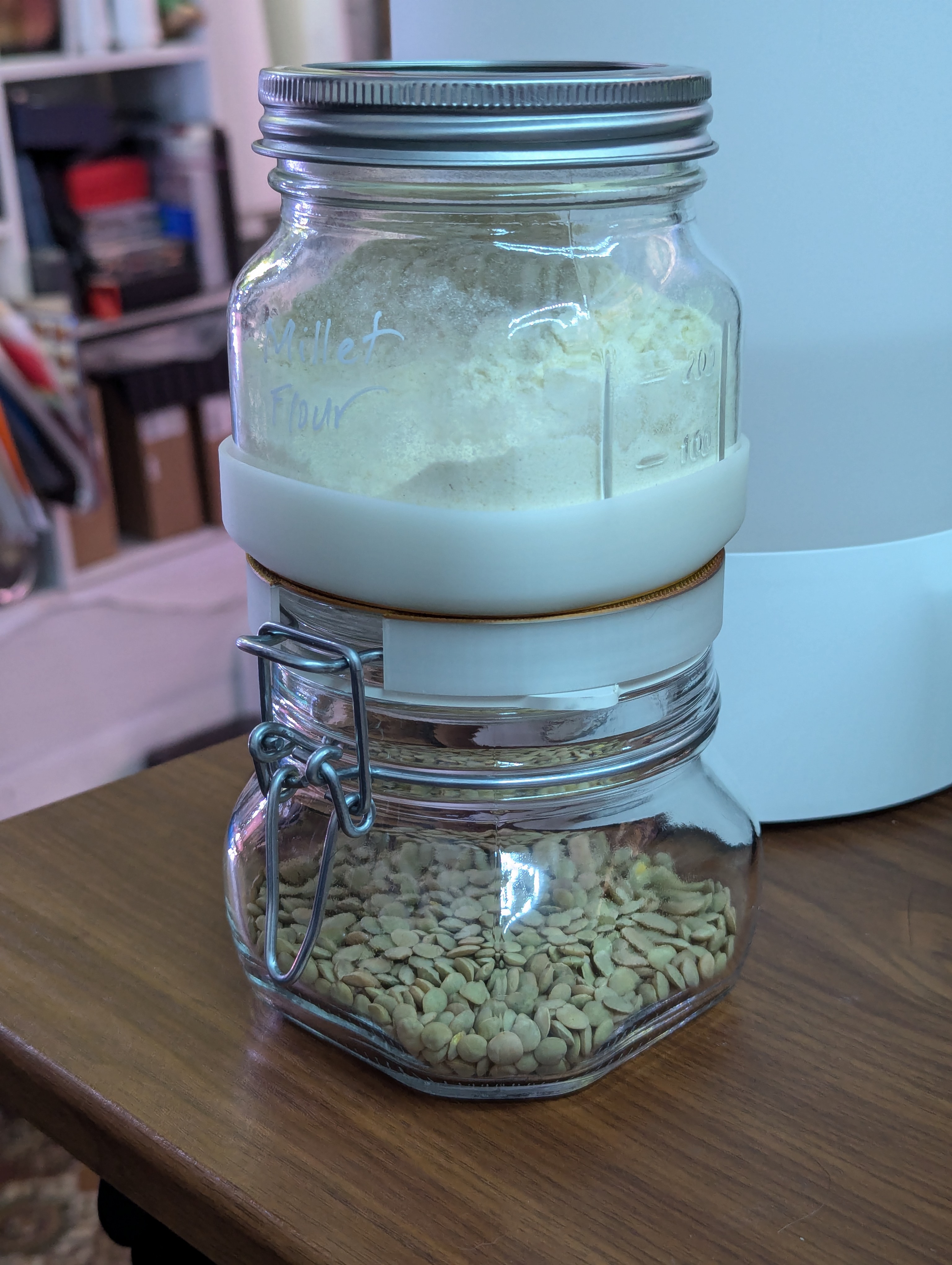 Ball Mason Jar to Fido Bale Top Jar Stacker