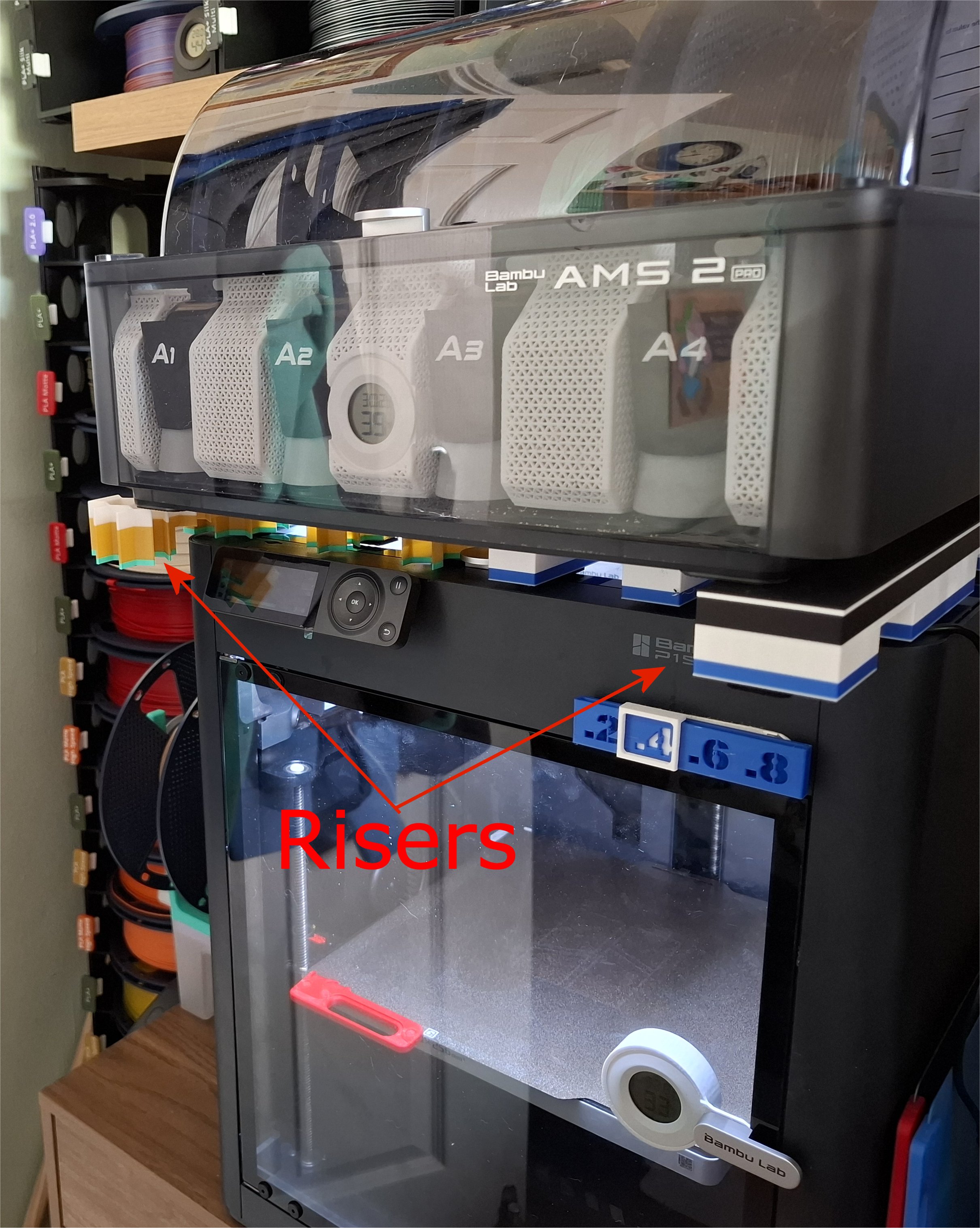 Bambu P1S : AMS 2 Pro Up & Forward Riser For 3D Printer