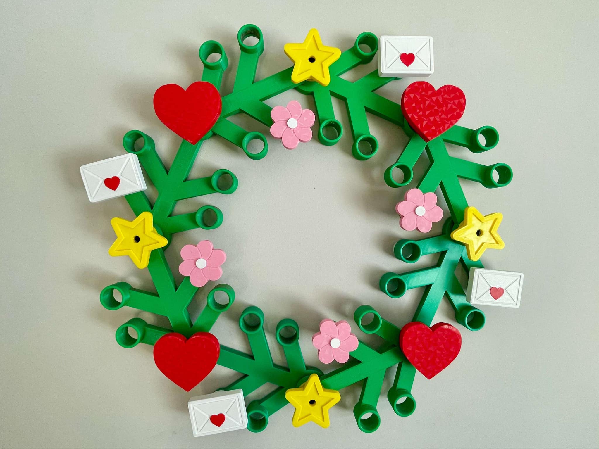 Envelope sealed with a heart for Lego wreath 3D model thumbnail