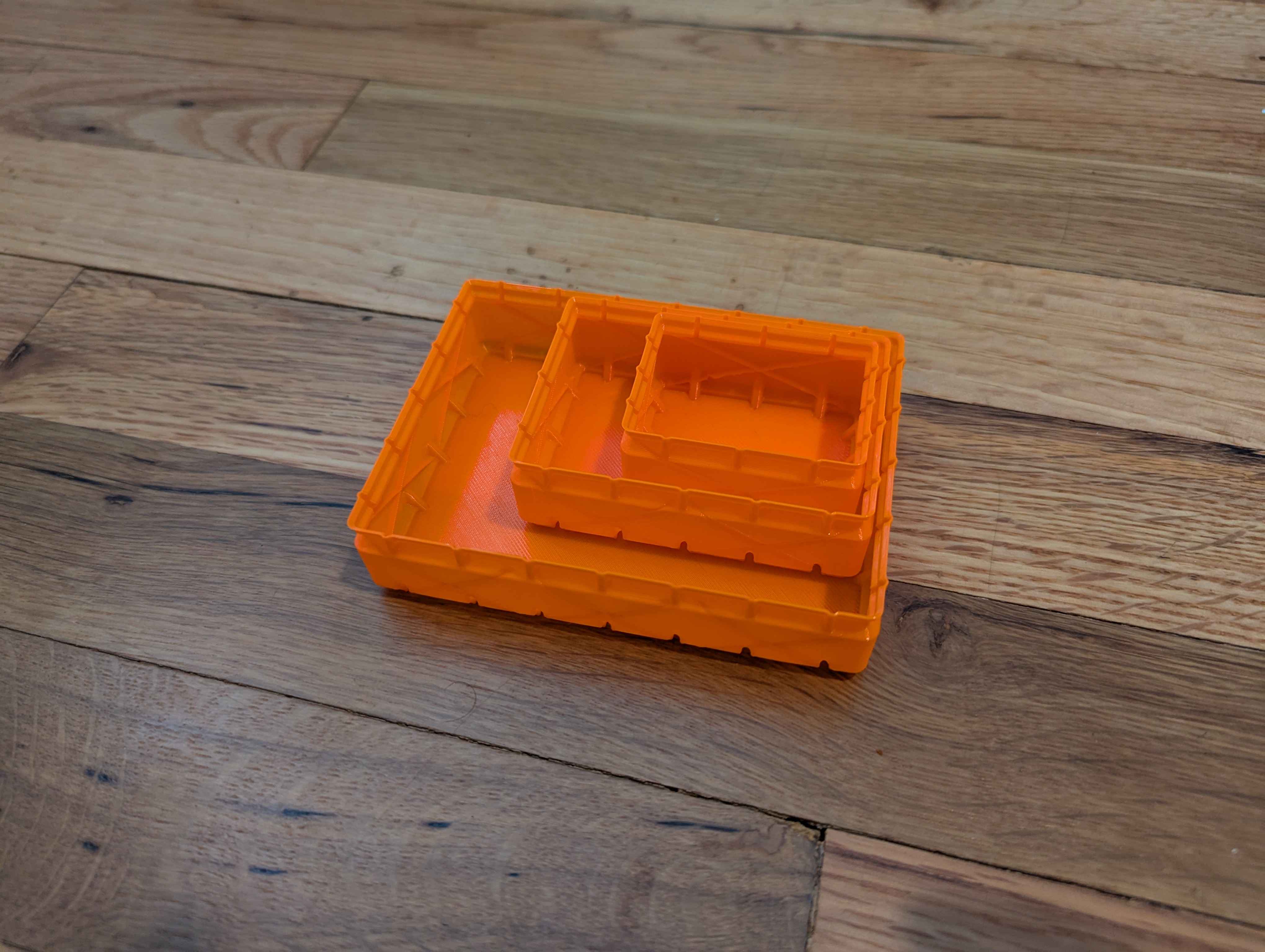 Stacking Bins for Harbor Freight Small Parts Case - Vase Mode