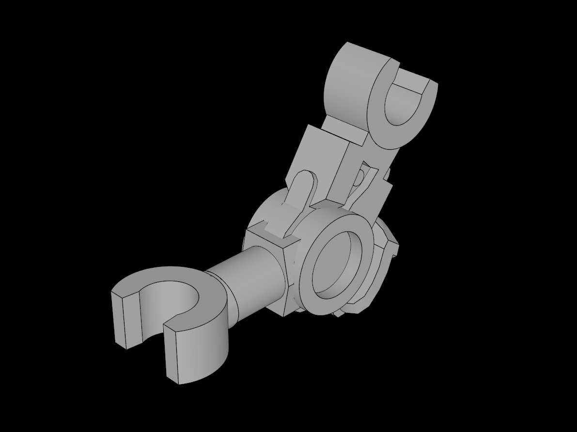 Lego Compatible (15341.dat) Minifig Mechanical Hero Factory Compatible Arm Bent with Reinforced Elbow with Clips at 90 degrees