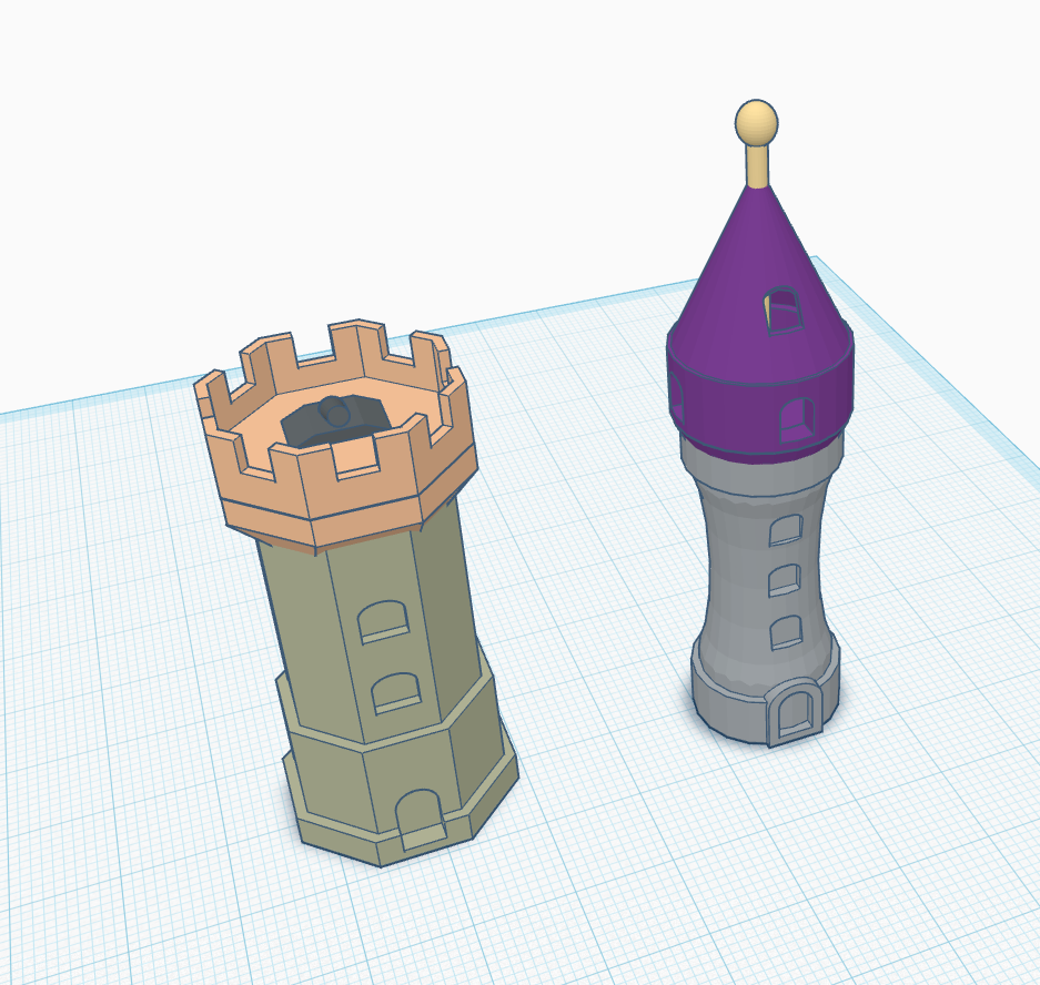 A wizard tower and a castle tower. Made it using my chess model. — miniatura 2