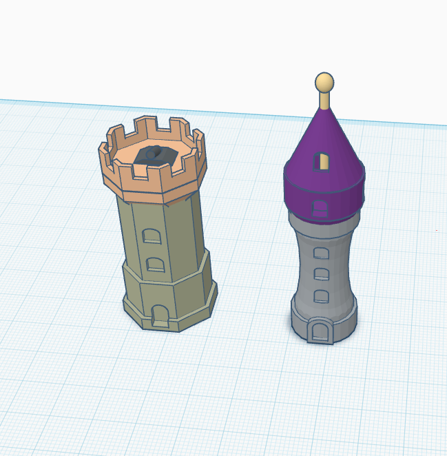 A wizard tower and a castle tower. Made it using my chess model.