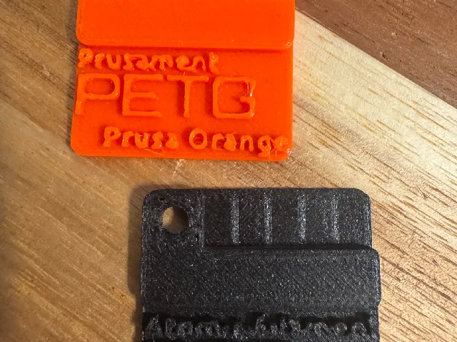 Another material swatch, 3 lines, in openscad, right alignment on color
