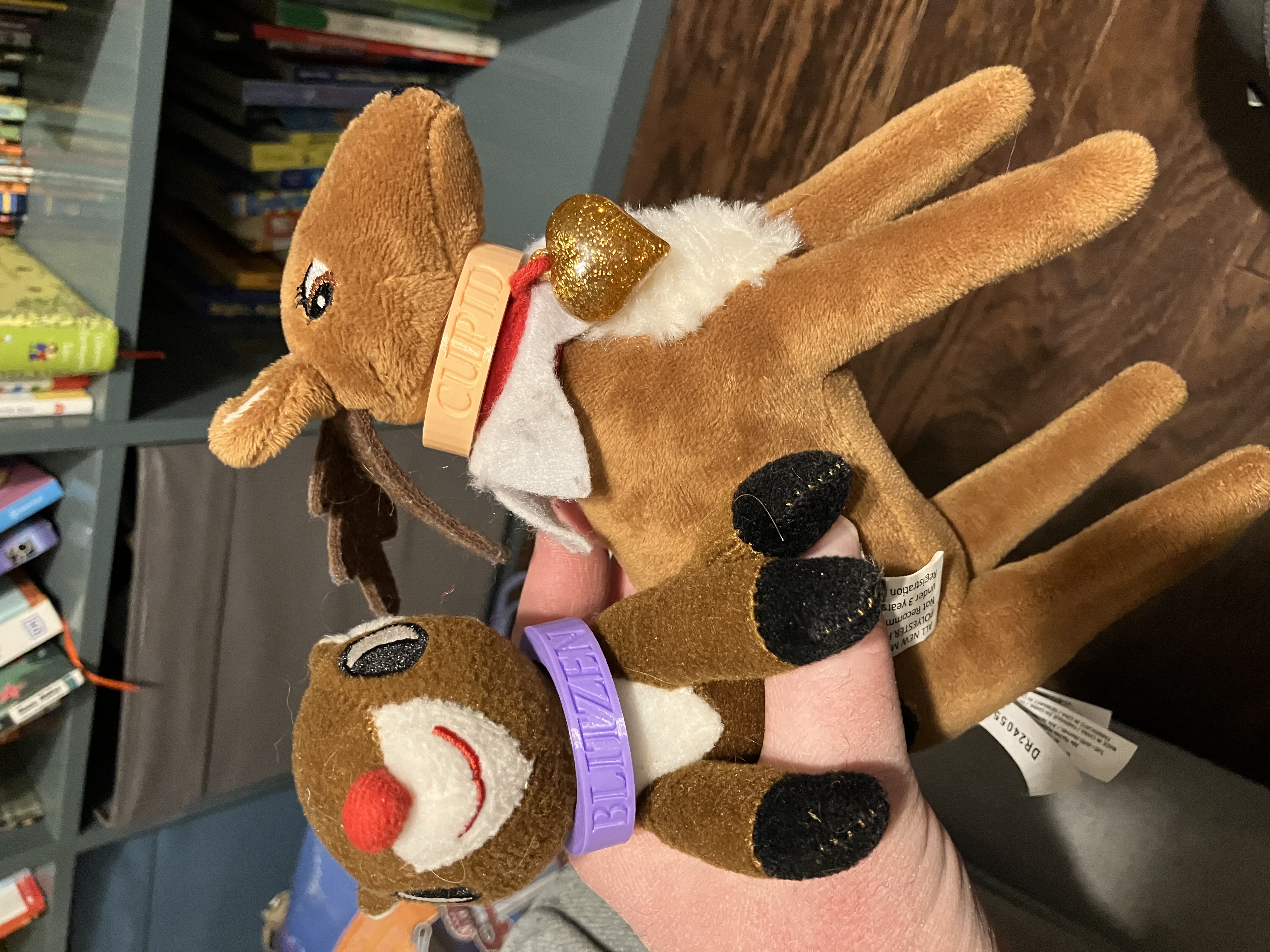 Kids Elf Pets Stuffie Collars Blitzen and Cupid