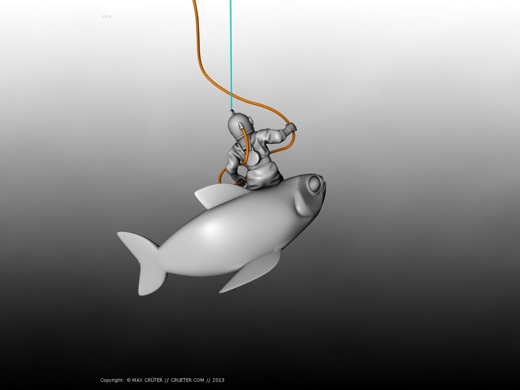 Diver & Fish Constellation — miniatura 3