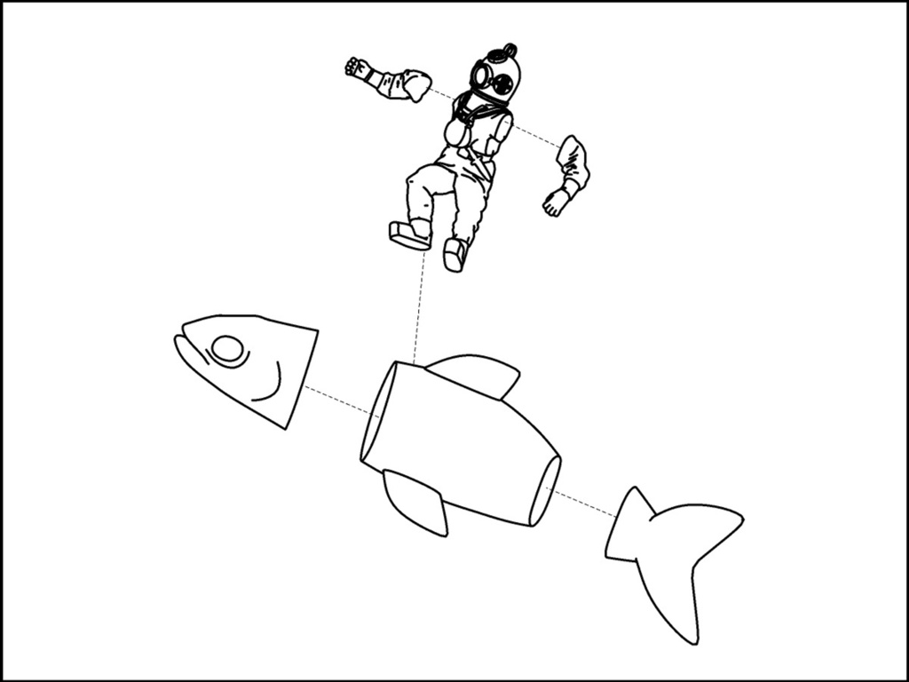 Diver & Fish Constellation — miniatura 4