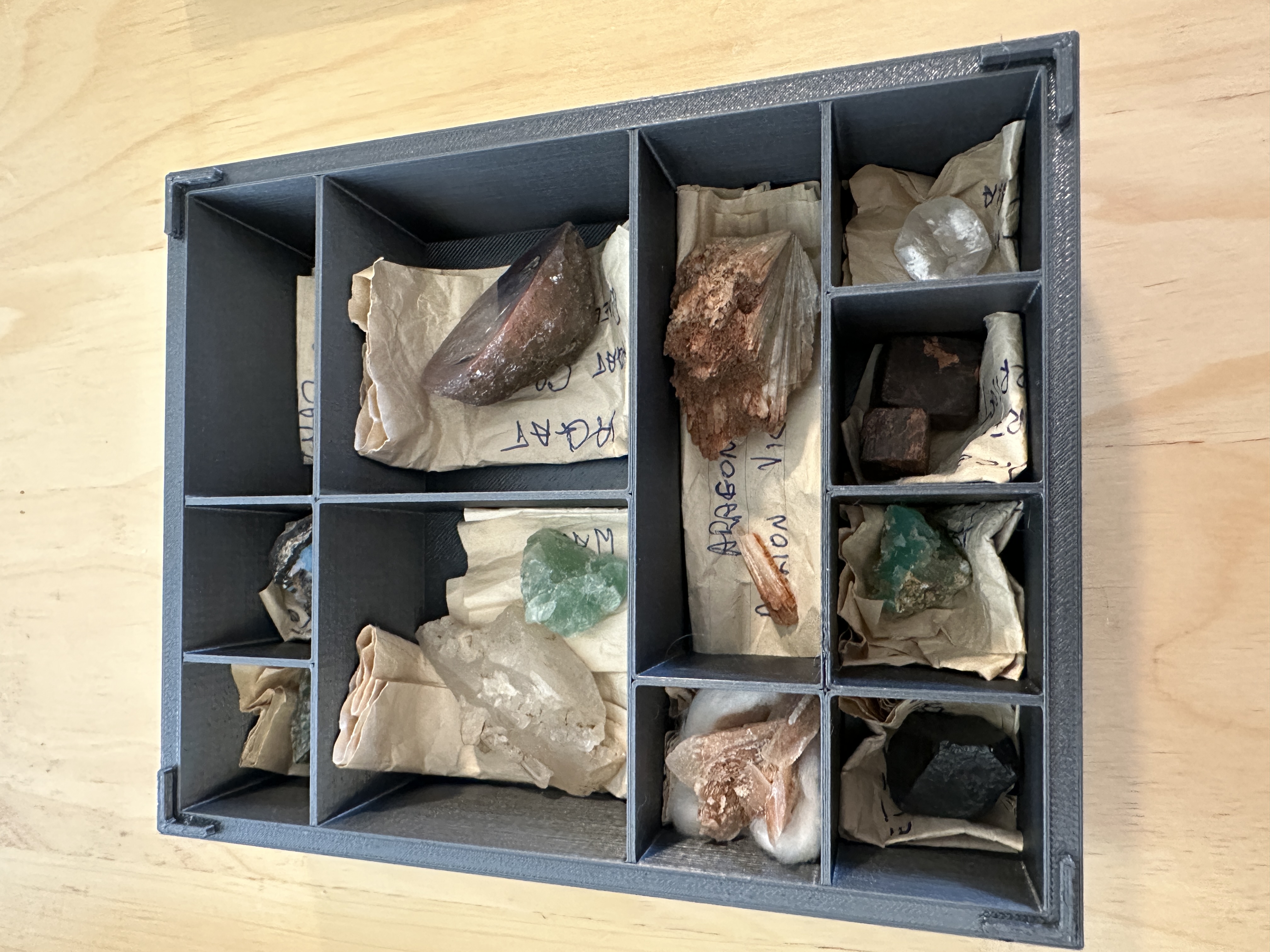 Collection tray - deep with differently sized compartments
