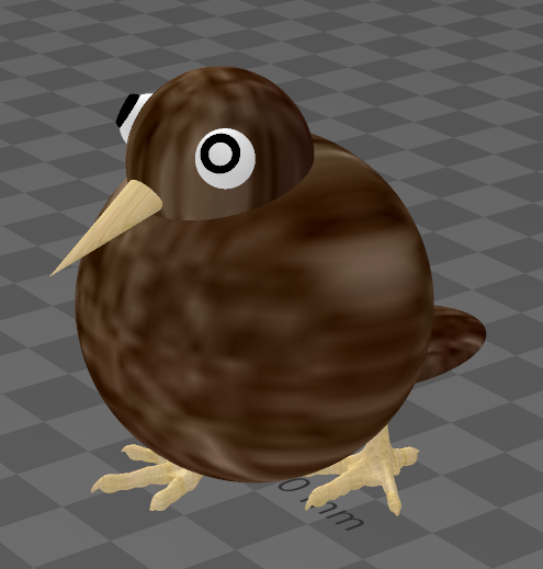 goofy kiwi bird with buldgey eyes