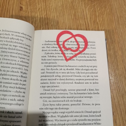 Zakładka do książki. Bookmarks heart paperclip