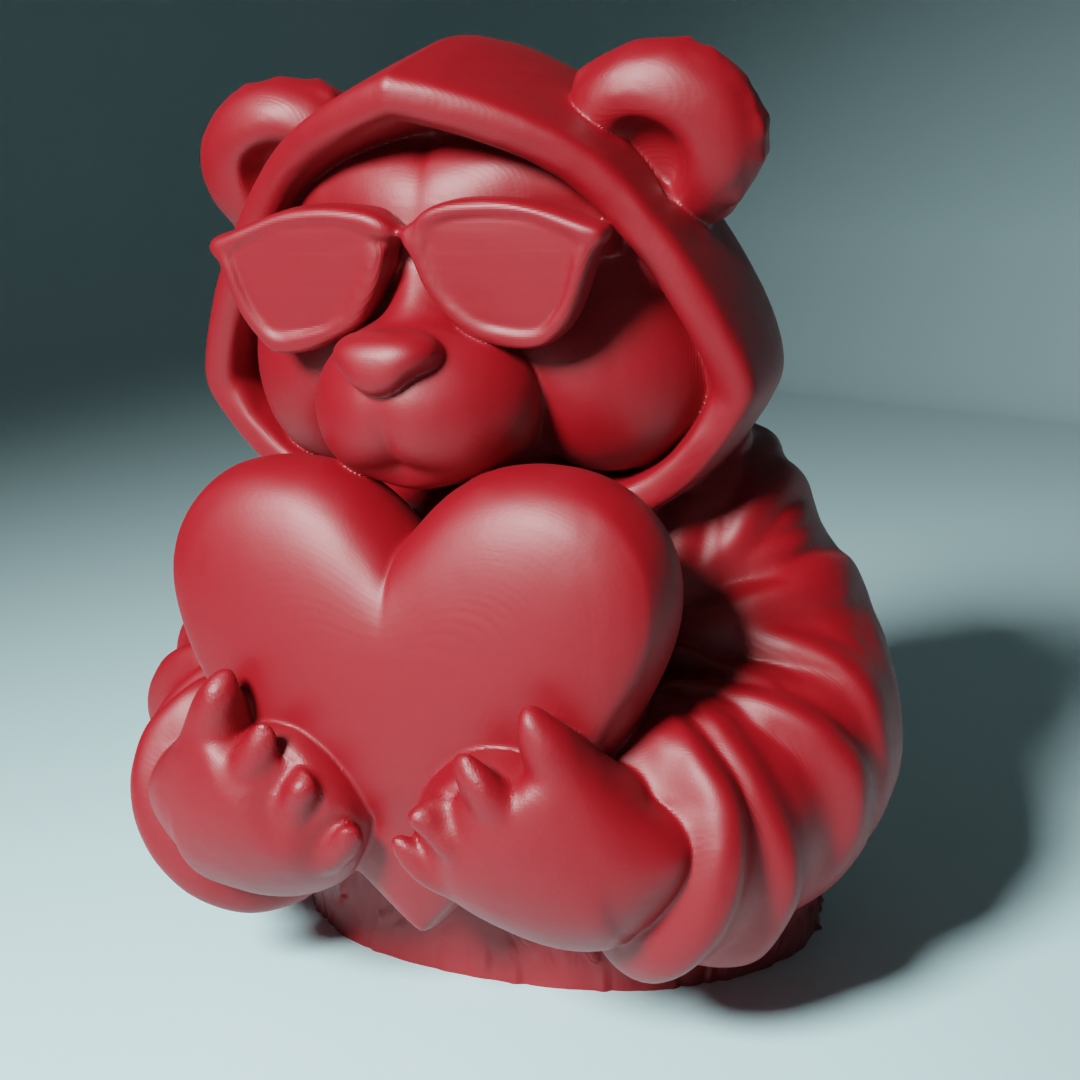 Valentine Day - Cool Bear holding a heart