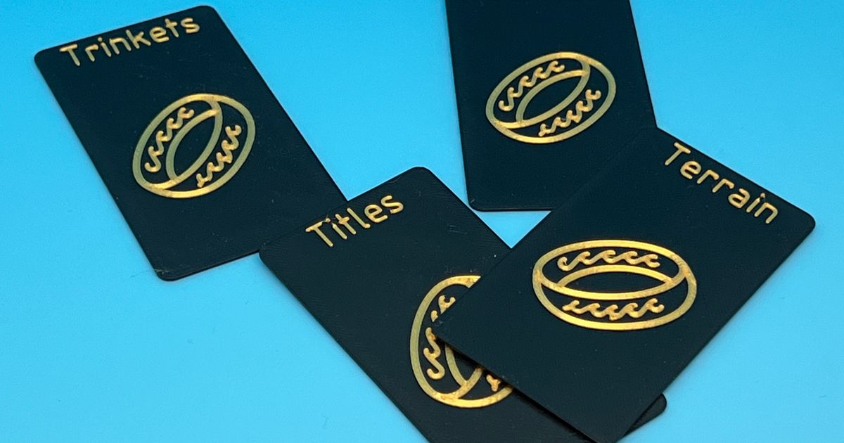 Custom card dividers for Lord of the Rings Journeys in Middle Earth by