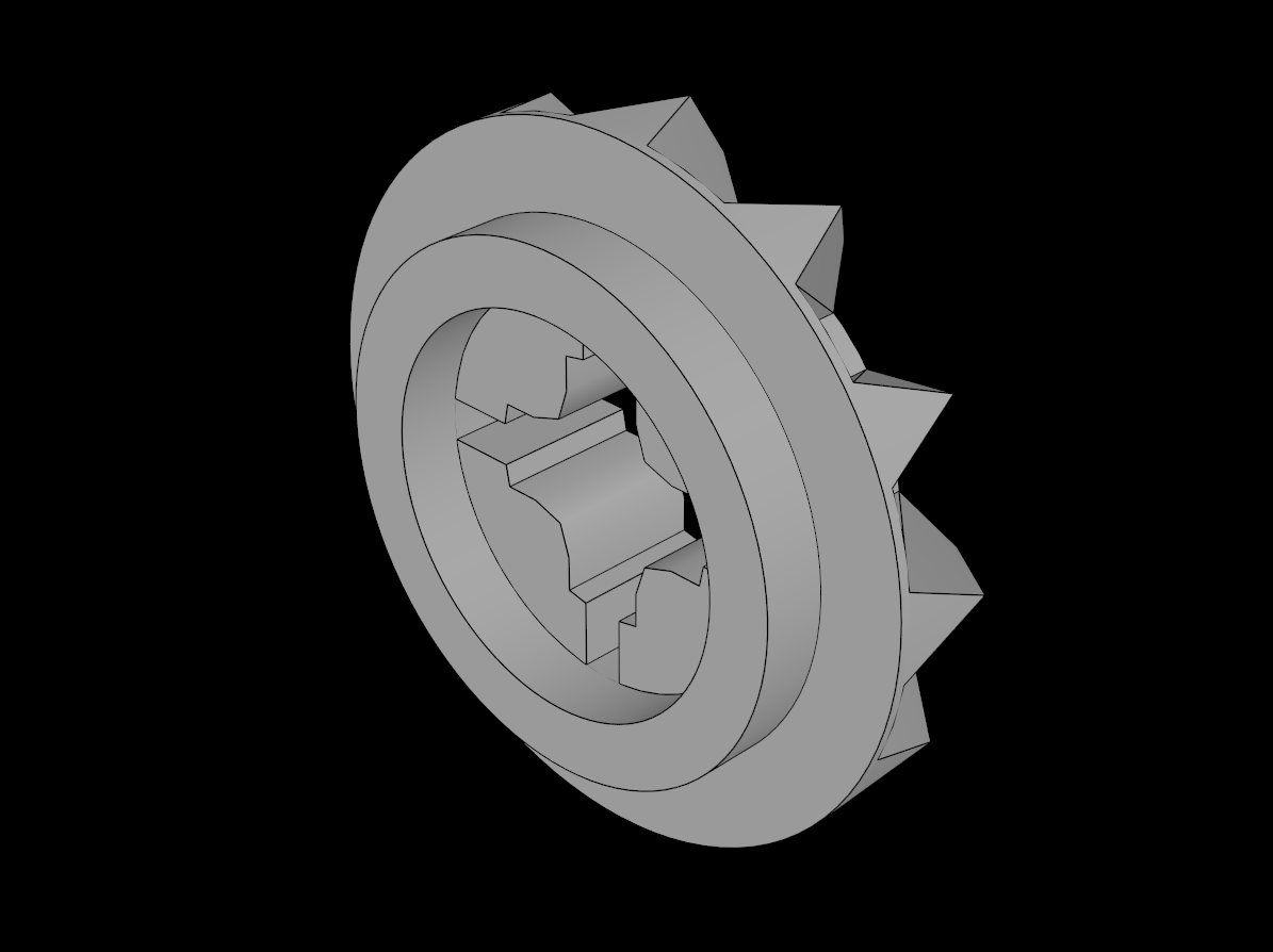 Lego Compatible (6589.dat) Technic Gear 12 Tooth Bevel