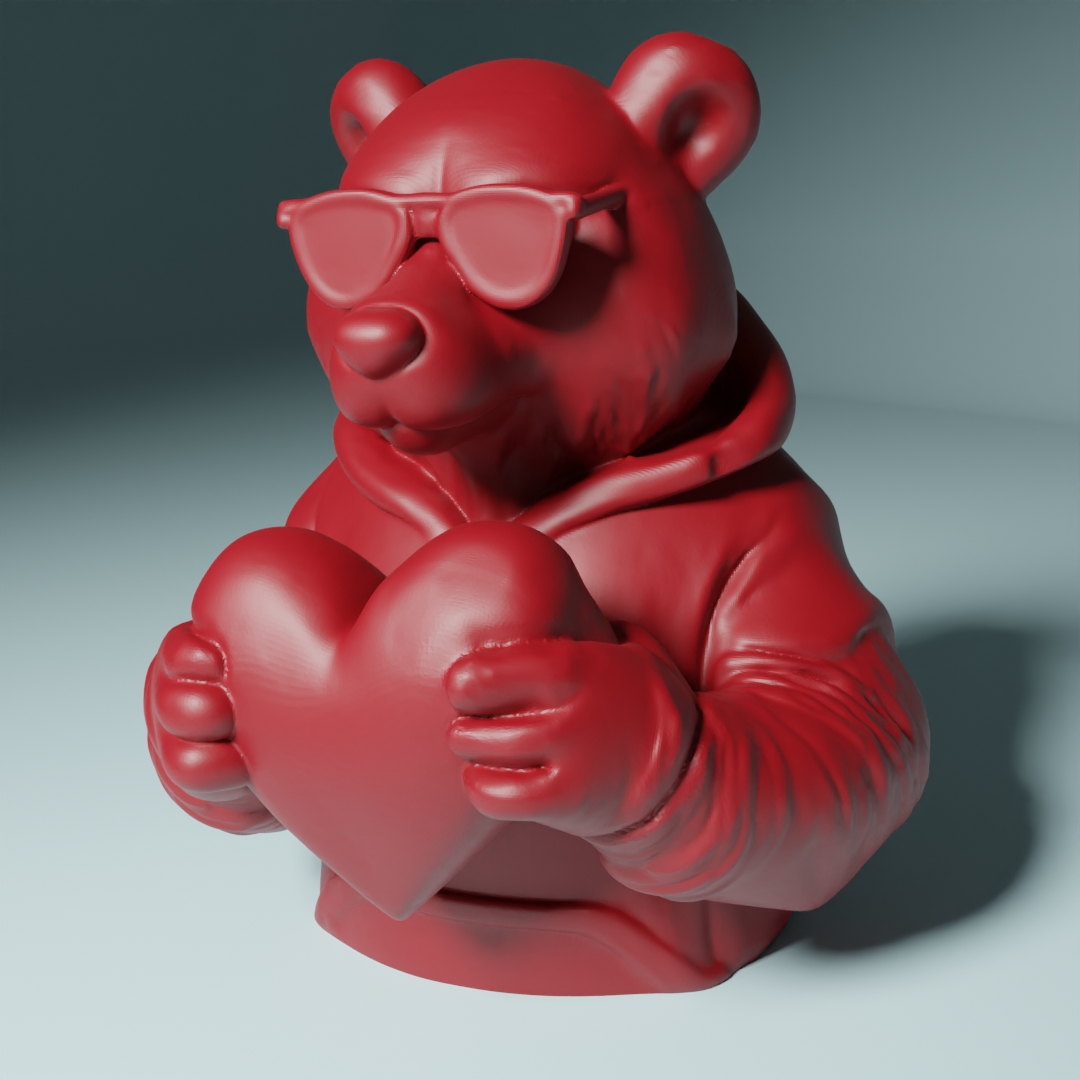 Valentine Day - Cool Bear holding a heart