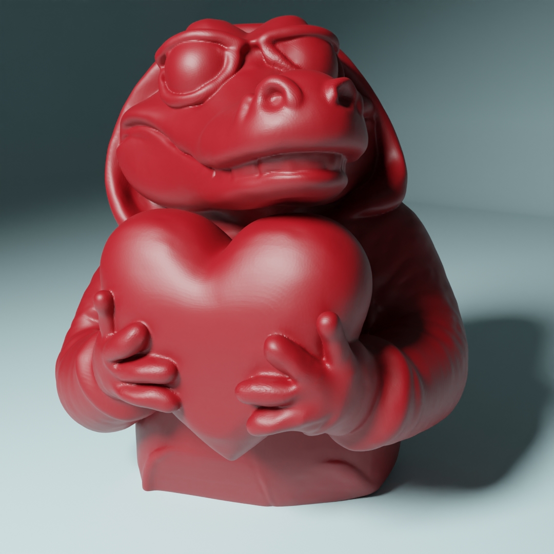 Valentine Day - Cool Croko holding a heart