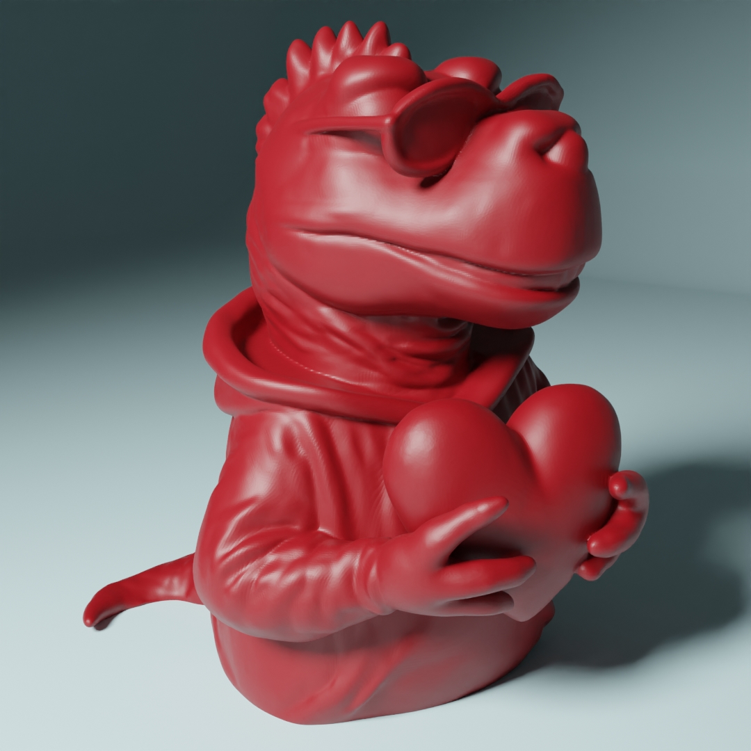 Valentine Day - Cool Dino holding a heart
