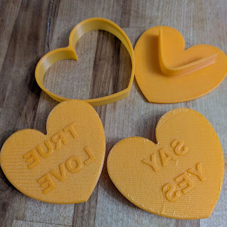 Conversation Heart Cookie Cutter with Text Stamps