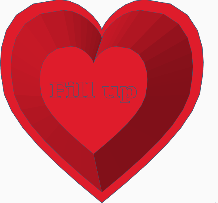 "Fill up" heart shaped candy box