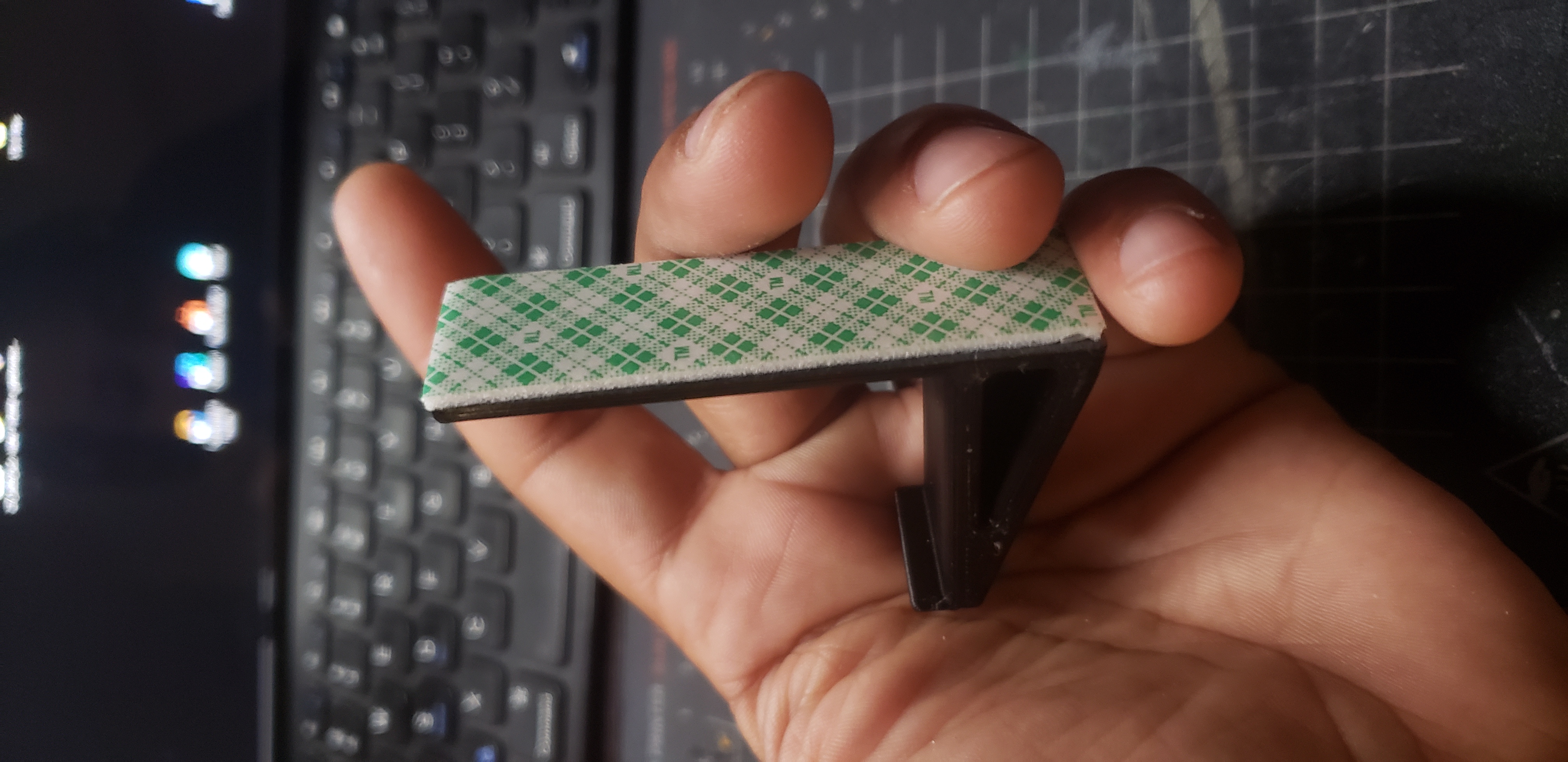 Hook for double sided tape