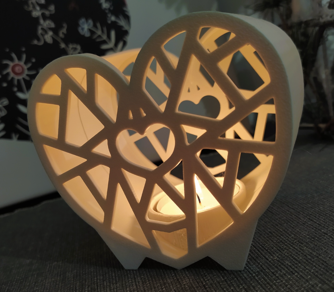 Valentine's Day Heart Tealight Candle Holder V2