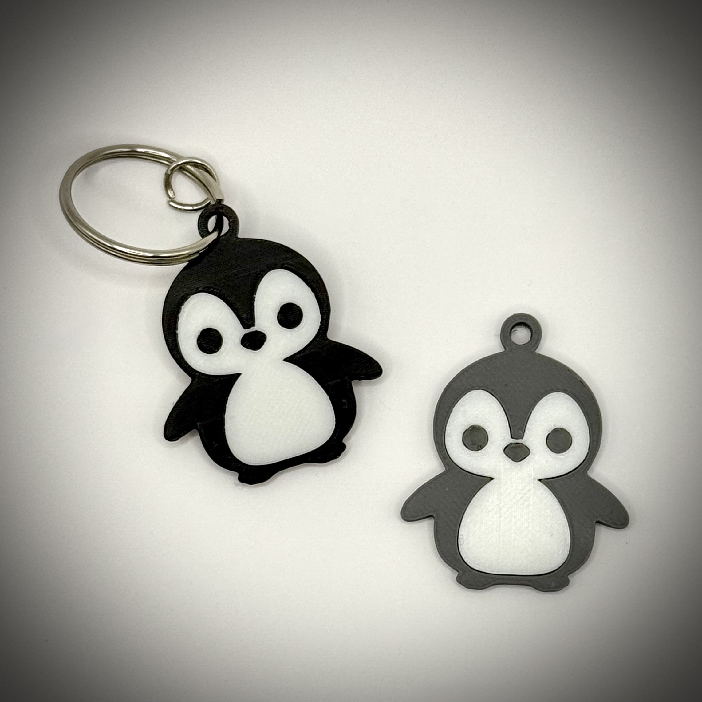 Penguin Key Ring or Bag Tag (2 piece for multicolor)
