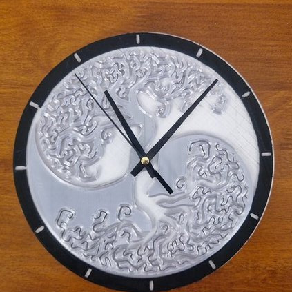 Yin-Yang Wall Clock with Forest Background