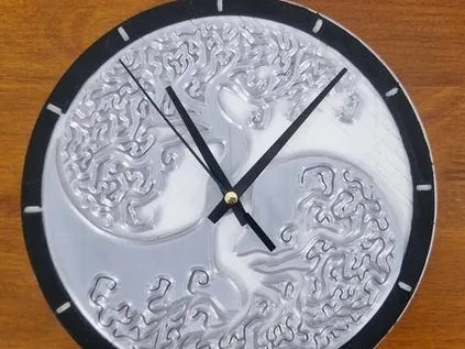 Yin-Yang Wall Clock with Forest Background