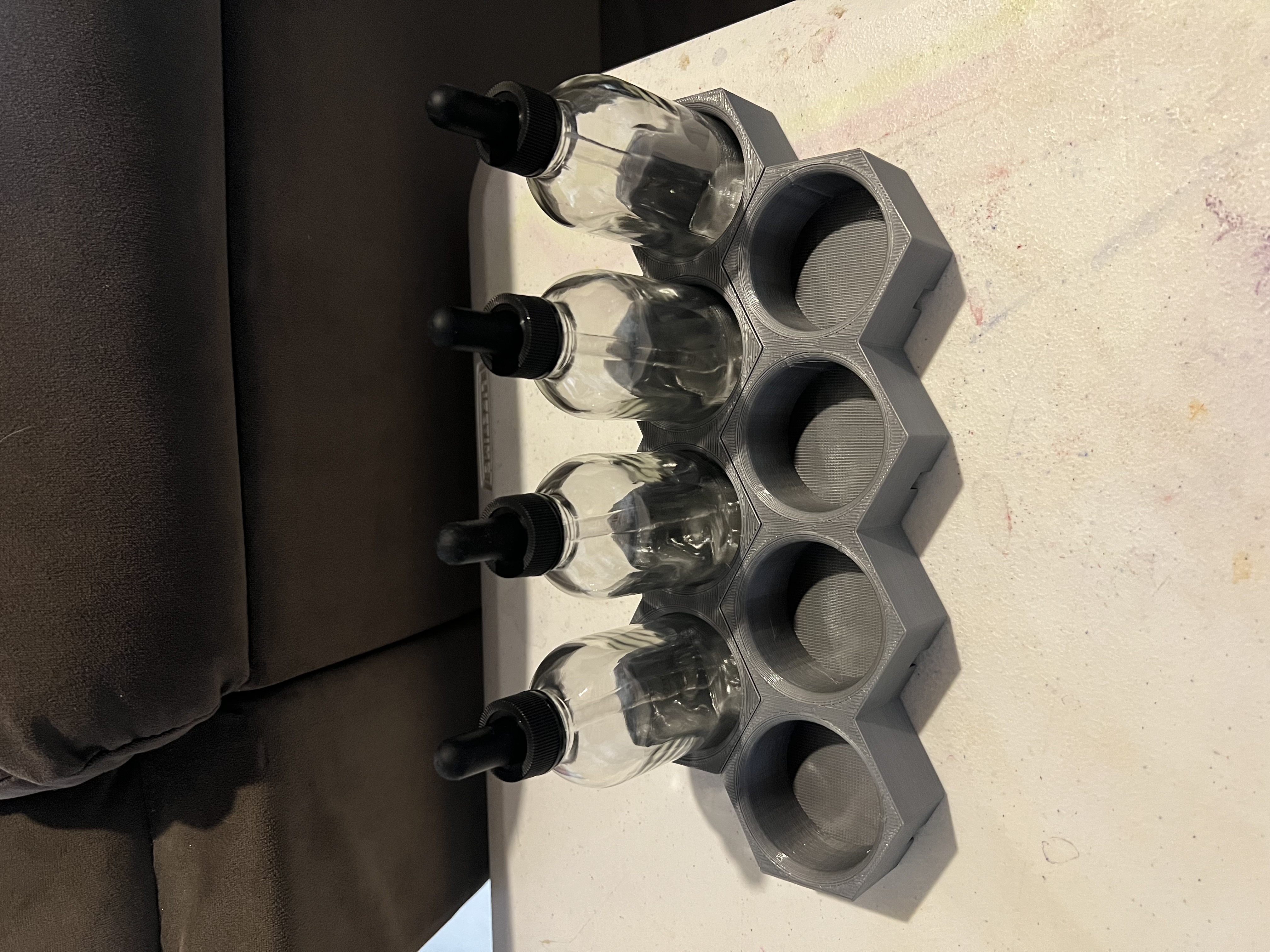 Hexagonal dropper bottle holder - single/double/quadruple