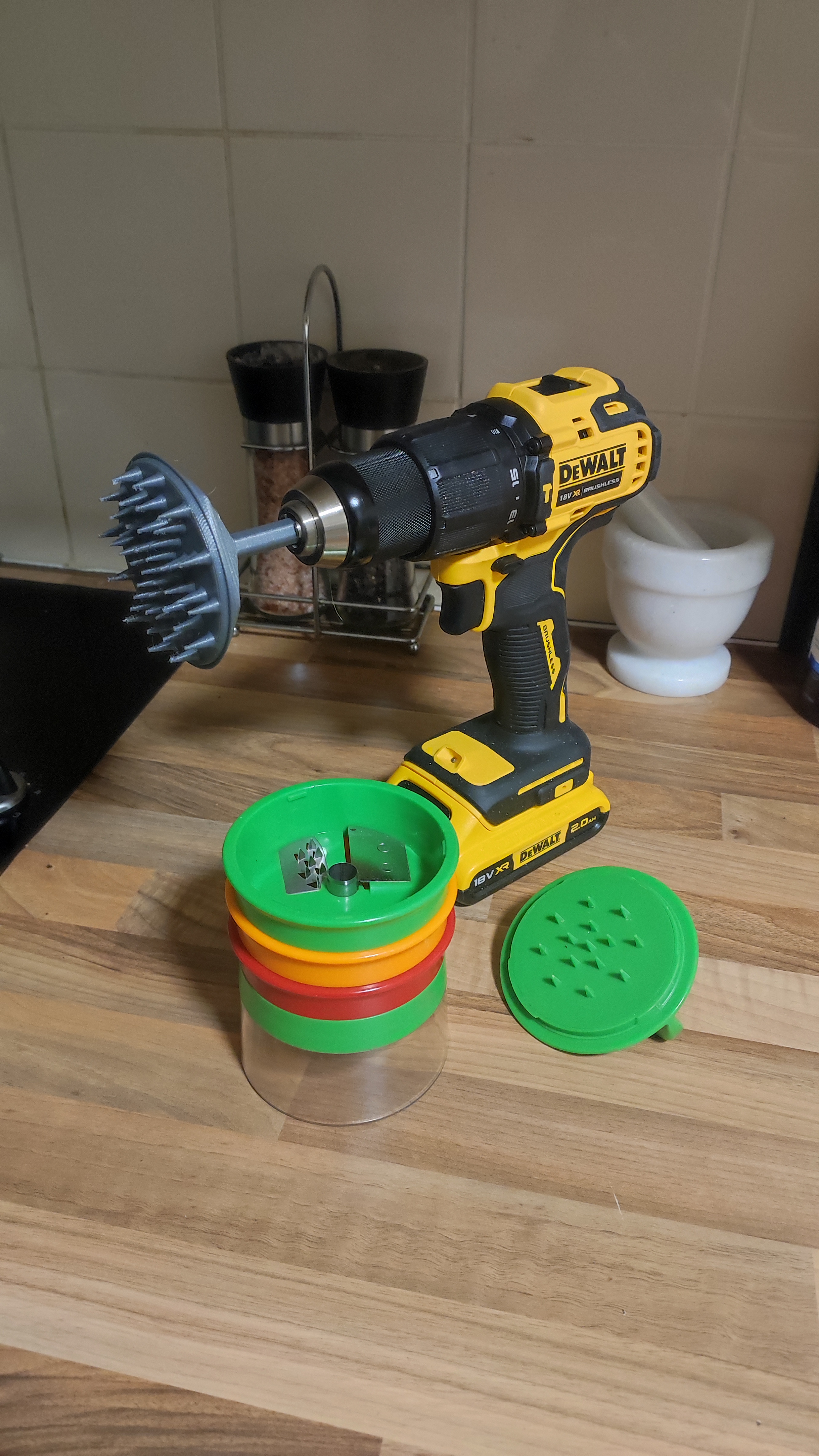 Drill attachment for OXO spiralizer