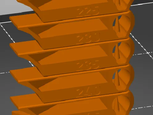 Torre de temperatura PETG de 245 a 220