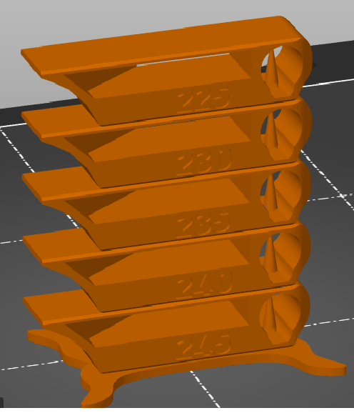 Torre de temperatura PETG de 245 a 220