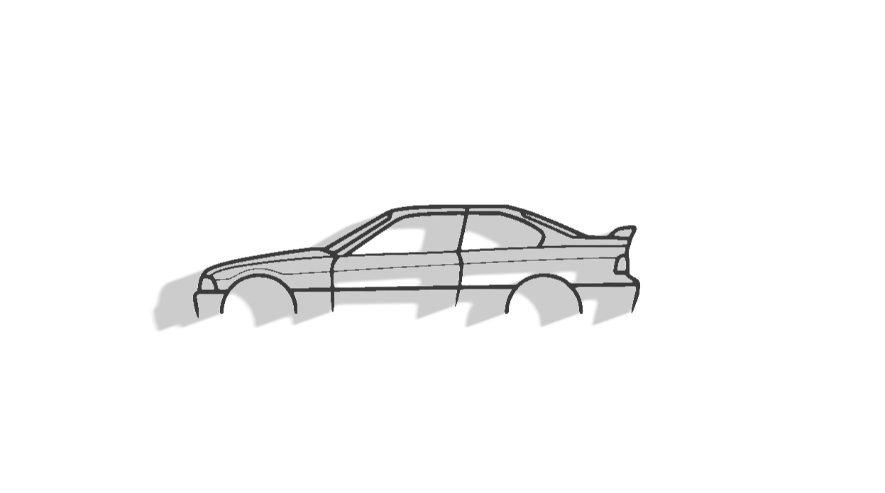 BMW E36 Wanddeko Silhouette