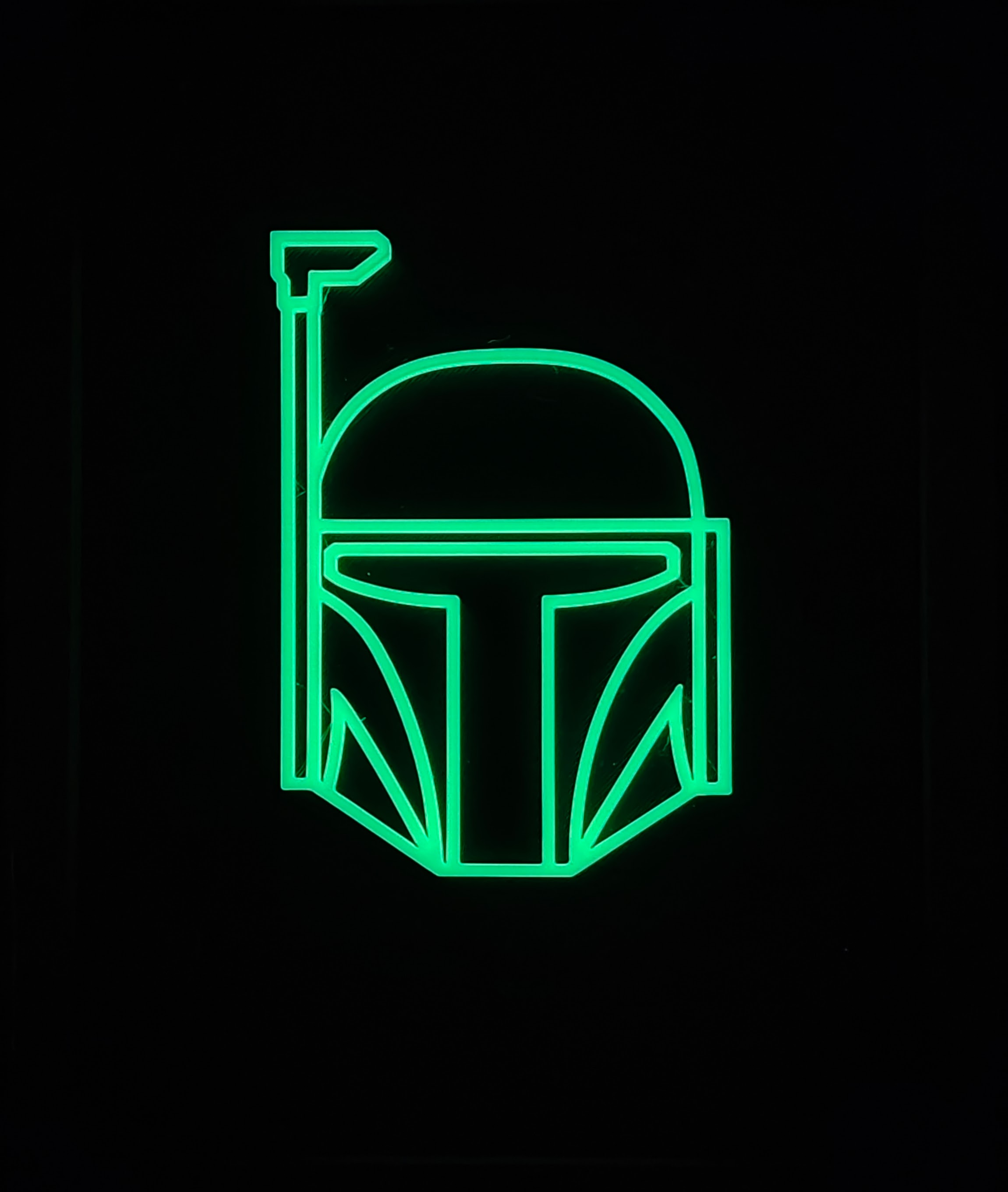 Star Wars Neon Line Art - Boba Fett