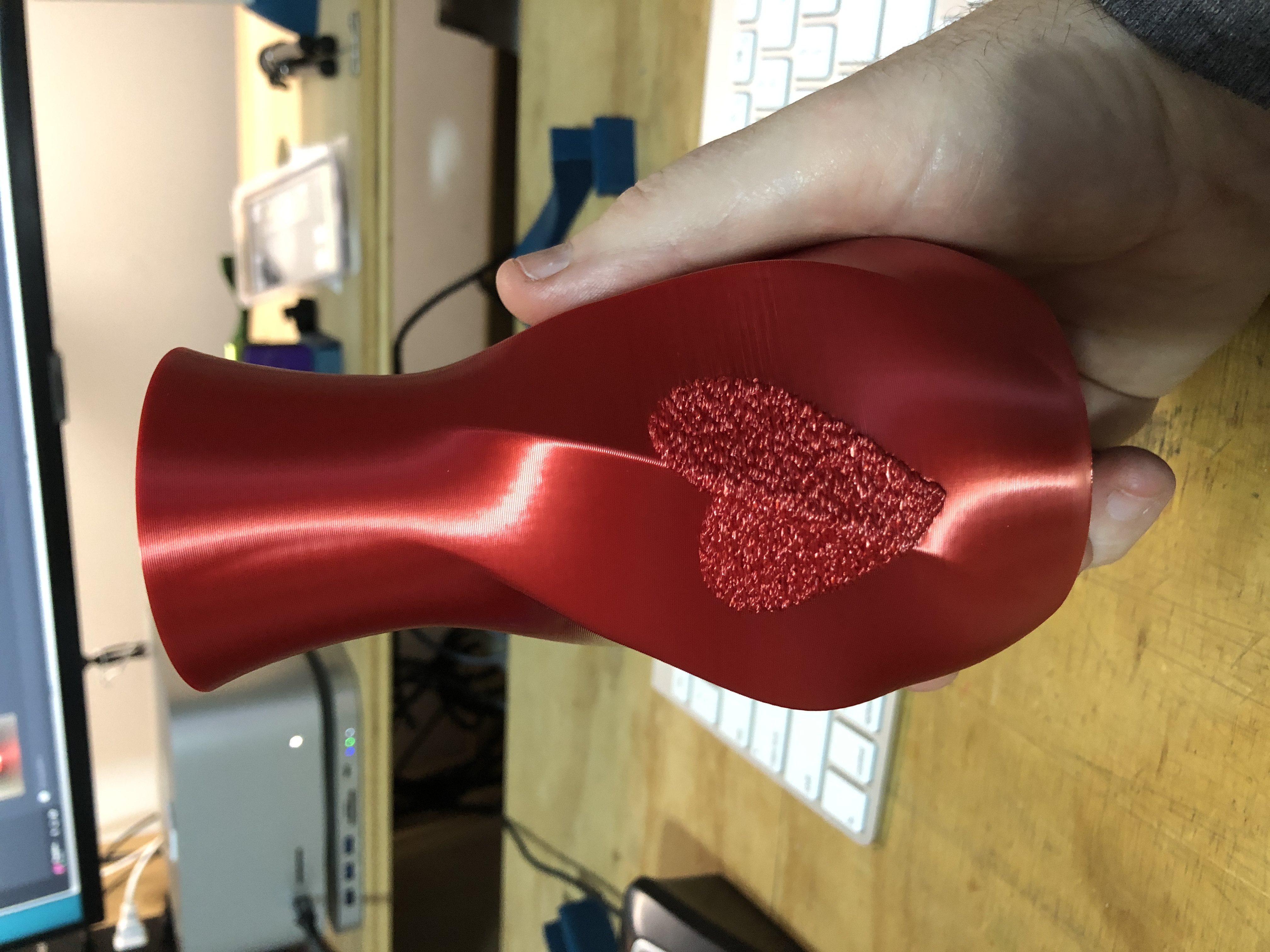 "Fuzzy" Heart Vase