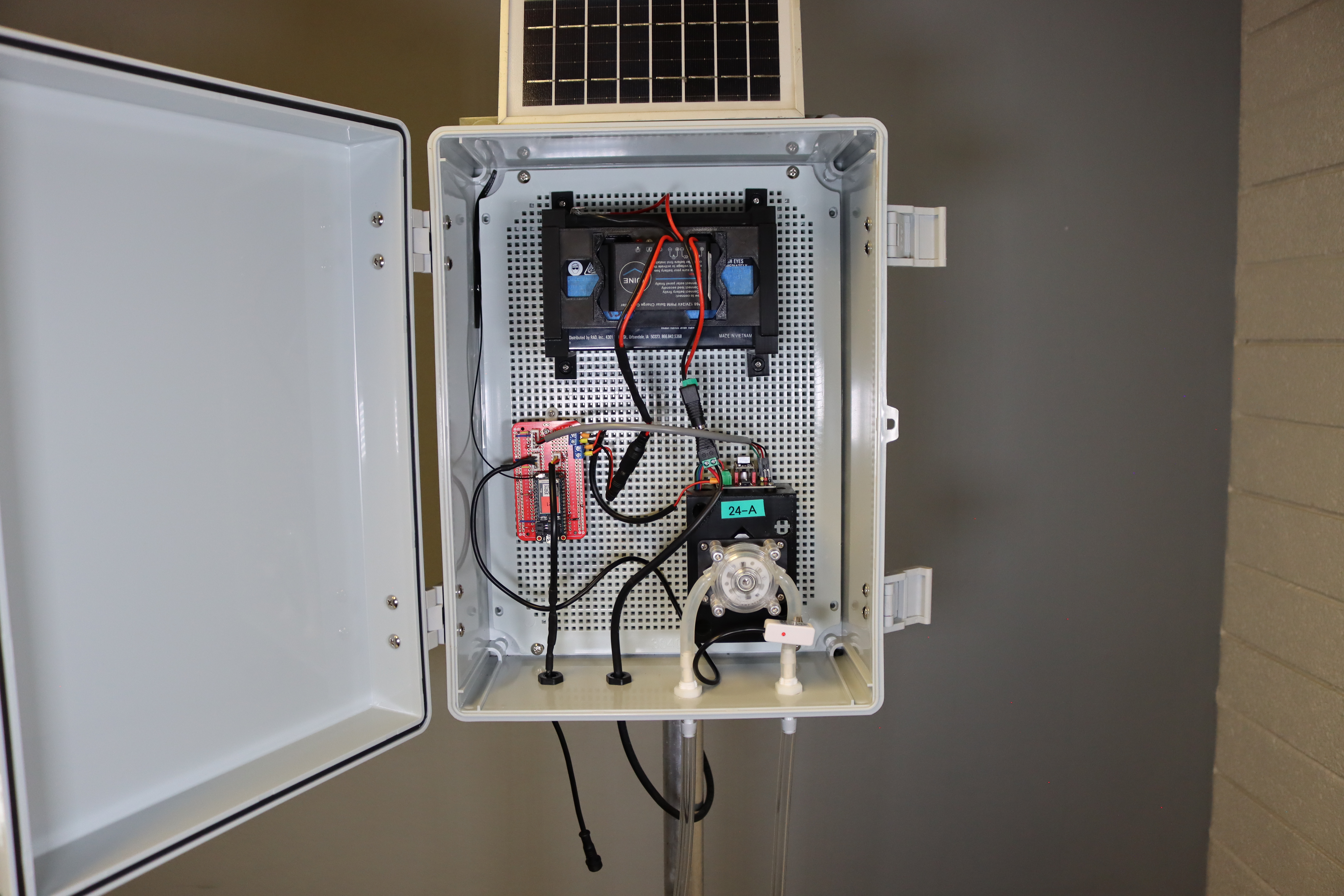 Solar Controller (HUINE) Mount for Low-Cost IoT Water Sampler