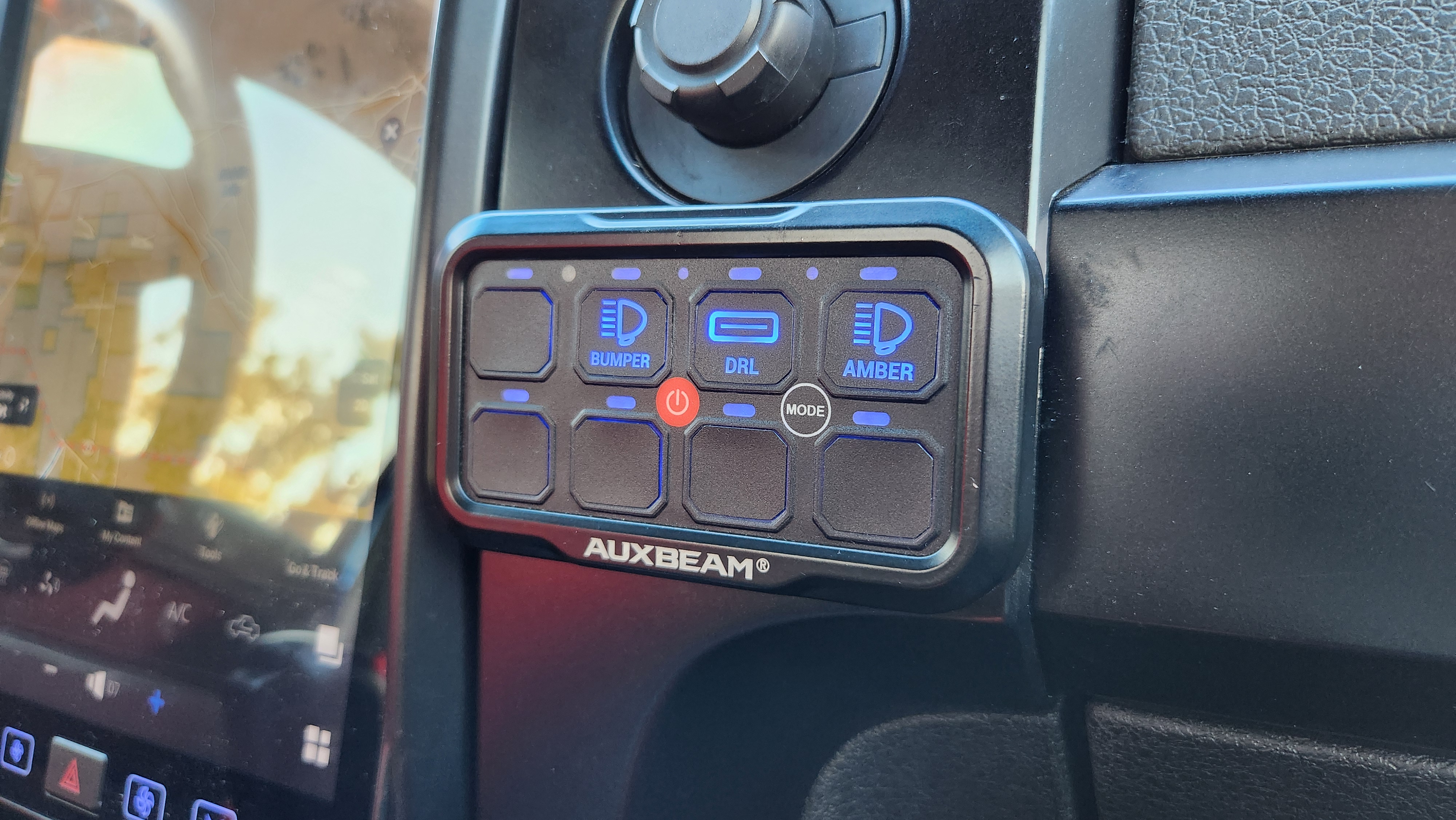 Auxbeam AR-800 RGB Switch Panel Mount - 2009-2014 Ford F-150 Cubby Insert