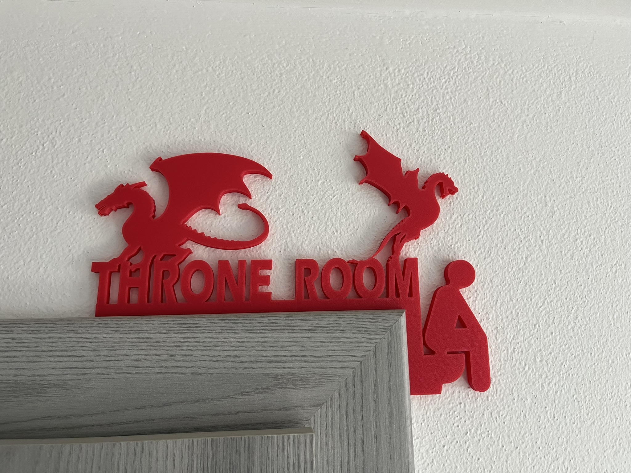 Toilet - THRONE ROOM DRAGONS right side - sign, easy to print