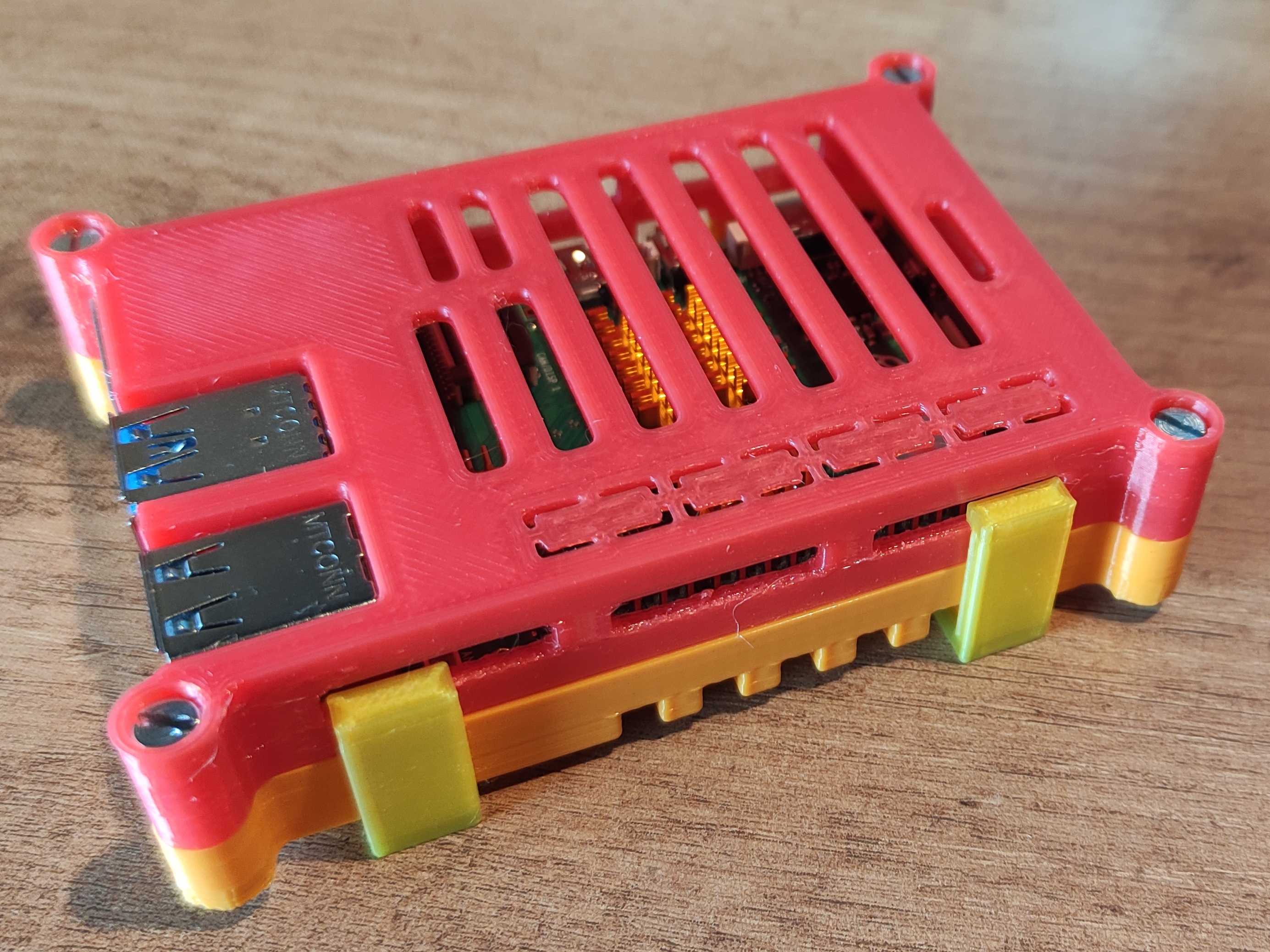 Case for Raspberry Pi 5 with holding brackets
