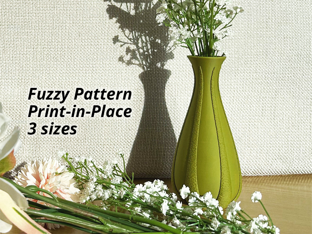 Simple Fuzzy Striped Vase (Multi-texture)