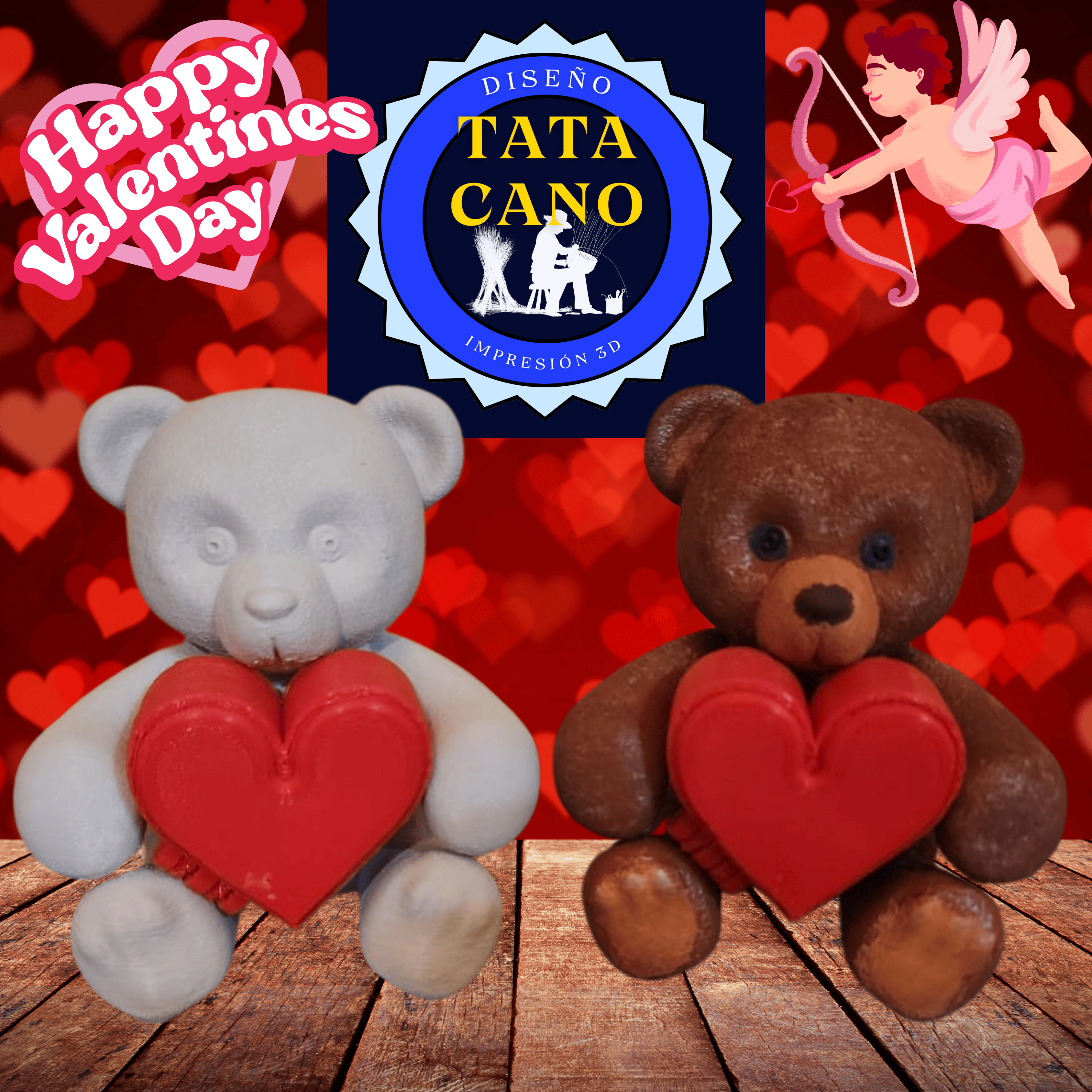Osito de Peluche con Caja de Corazón - Teddy Bear with a Heart box
