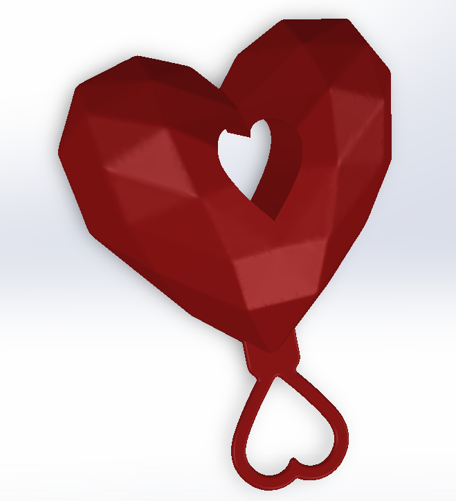 Miniatura 7 do modelo 3D Mini low poly heart keychain