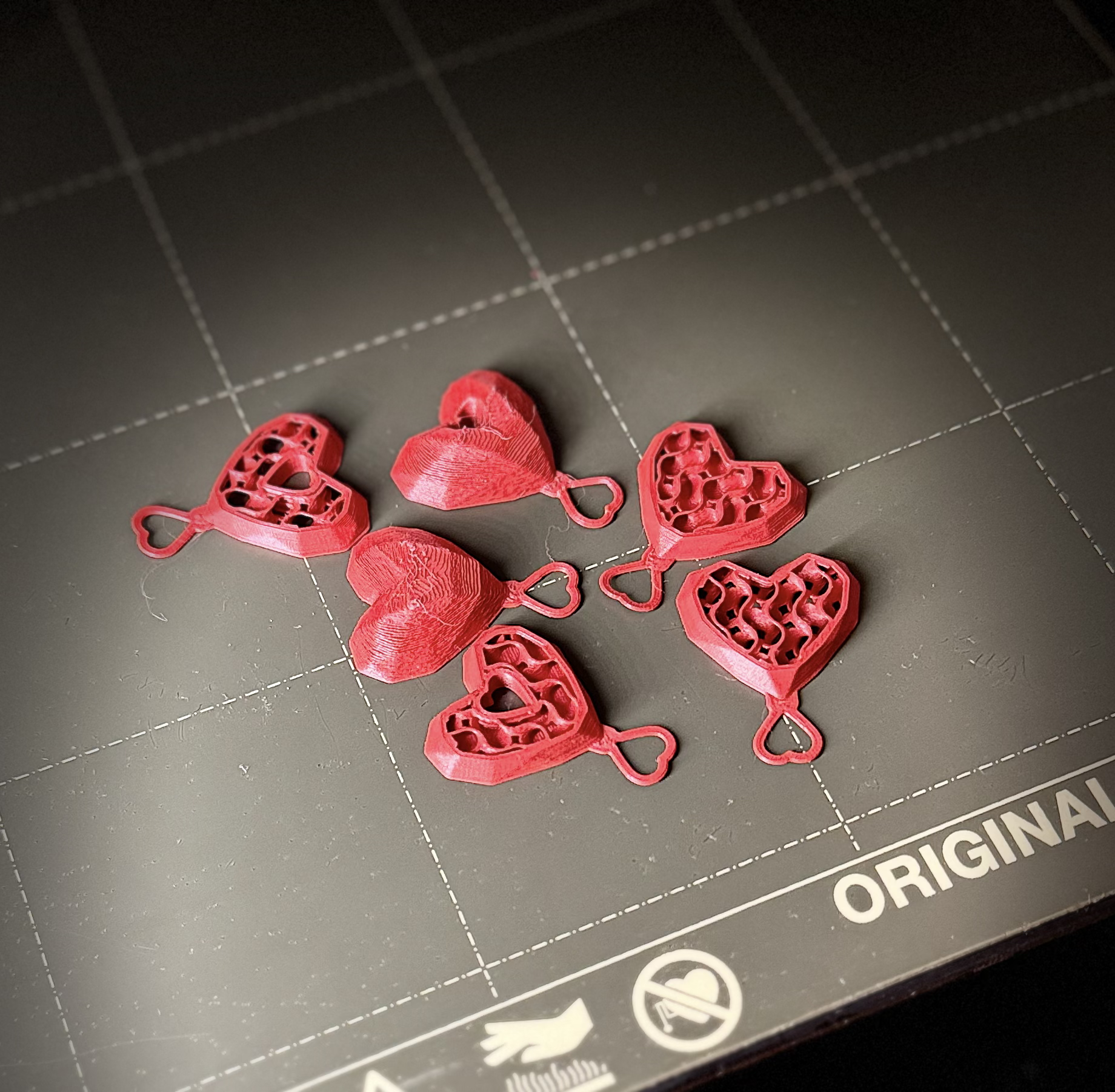 Mini low poly heart keychain