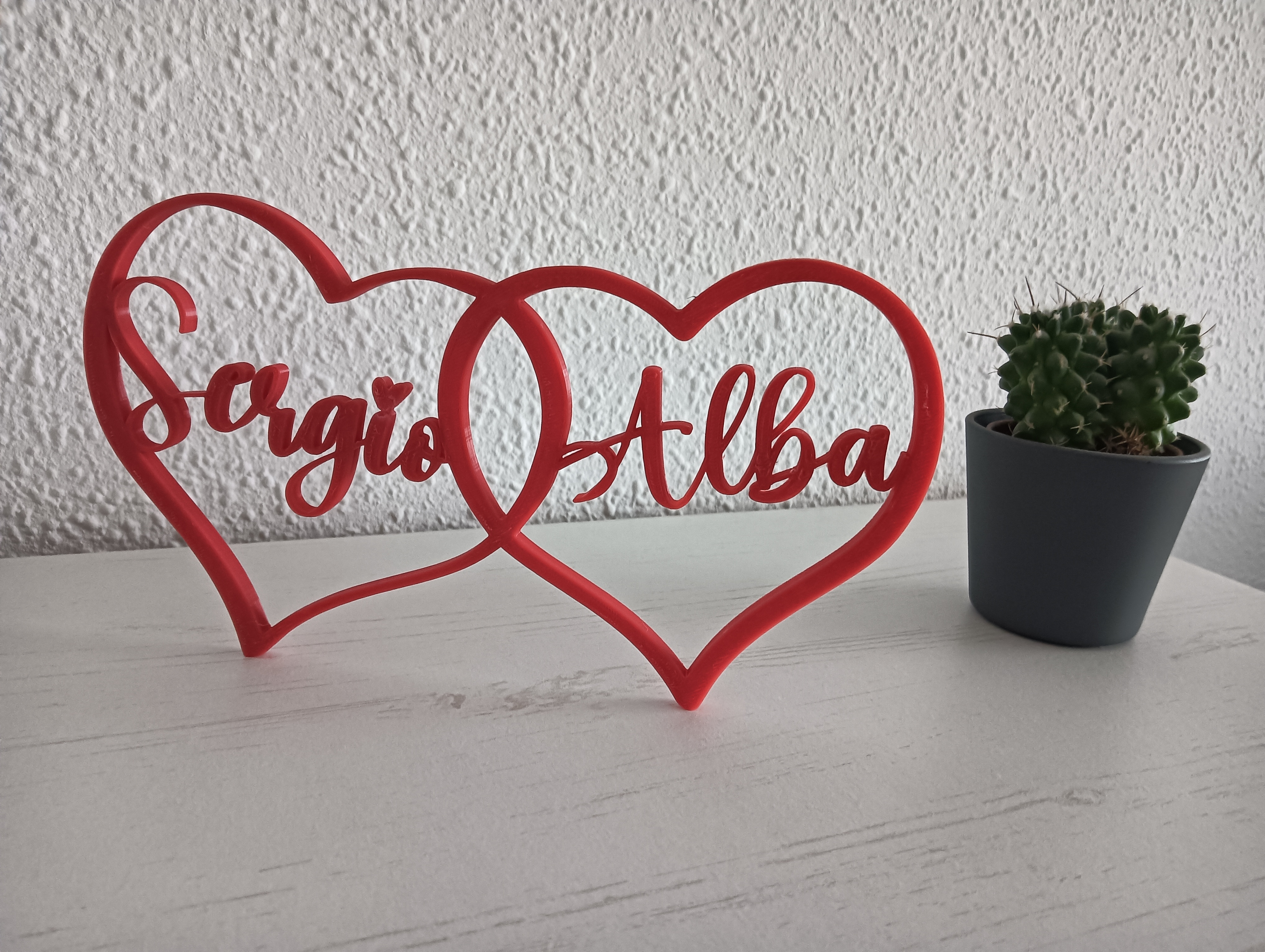 Hearts with editable names
