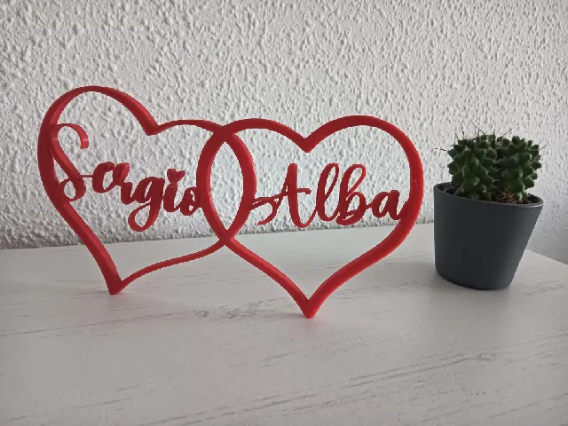 Hearts with editable names
