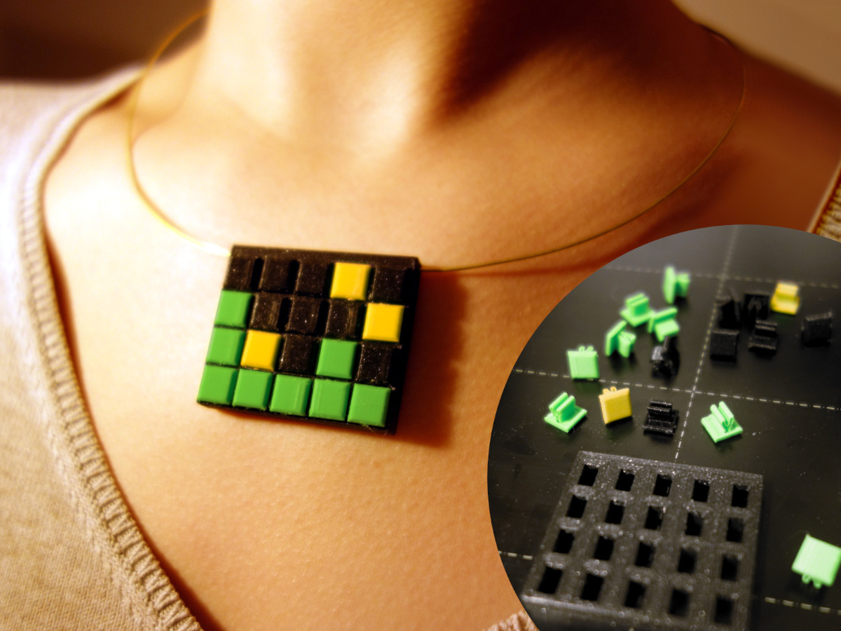 Wordle peg grid - necklace or brooch