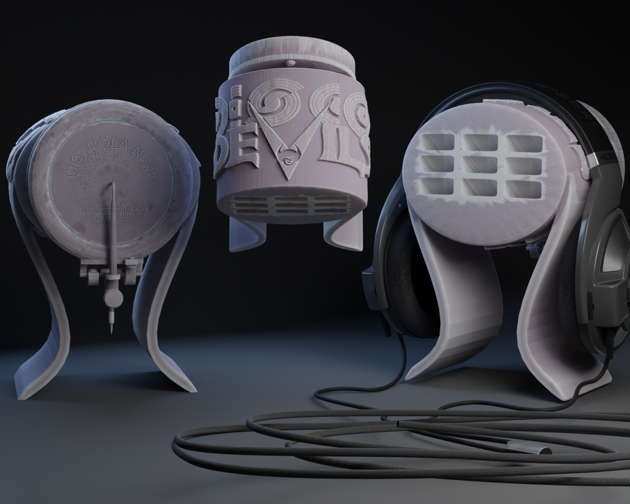 Disco Devils: Victrola Talking Machine: Headphone Stand.