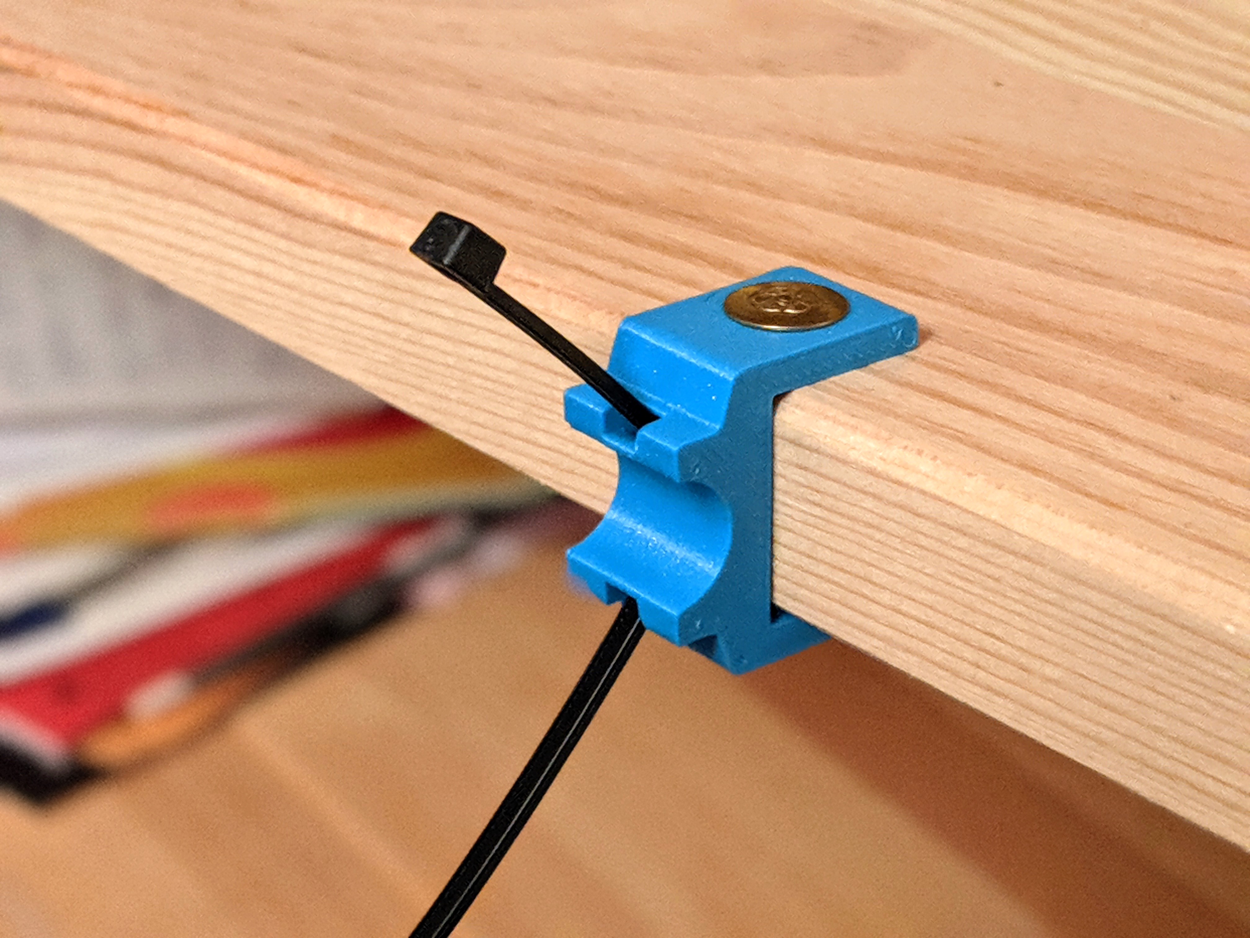 Cable holder for IKEA IVAR shelf